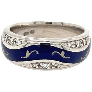 Faberge Blue and Silver Women's Ring